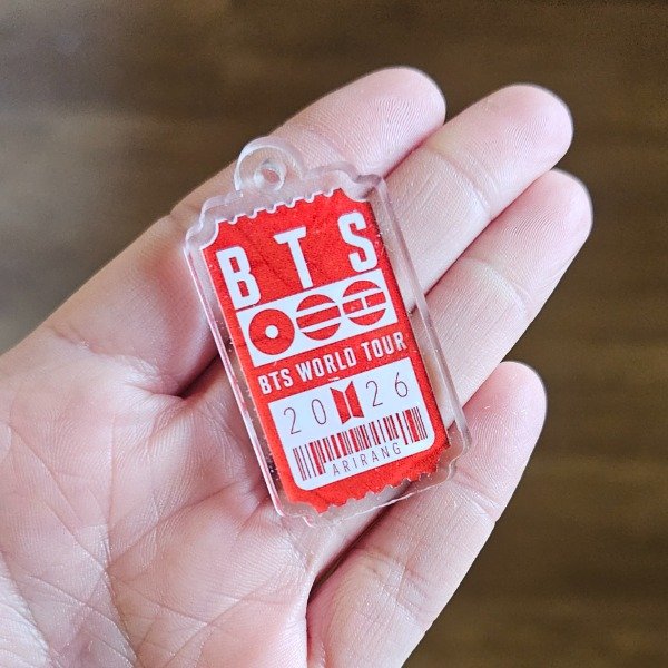 Producto - Dije de acrílico simple faz Ticket BTS - 2