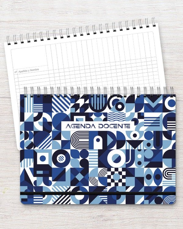 Producto - Agenda Docente A4 dis. abstracto azul