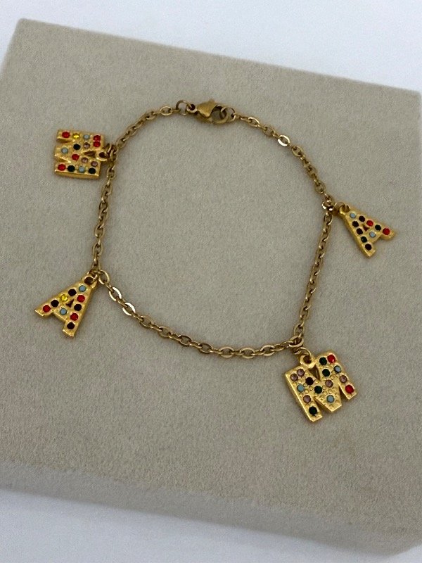 Producto - PD286 Pulsera mamá con strass multicolor 18 cm - 1