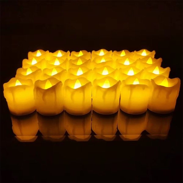 Producto - Pack X24 Vela Blanca Led Luz Calida Derretida 4cm Con Pilas