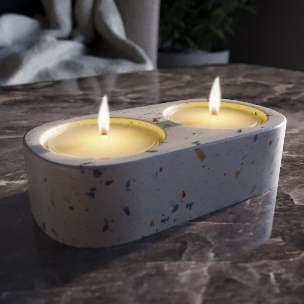 Producto - Portavelas Doble Terrazzo