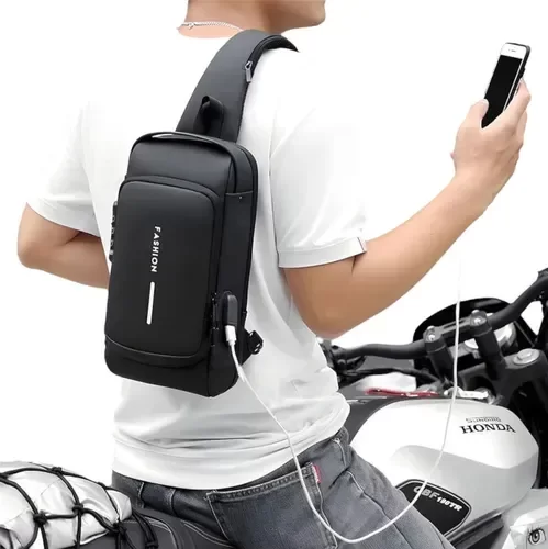 Producto - Pechera Antirrobo Candado Morral Usb Impermeable