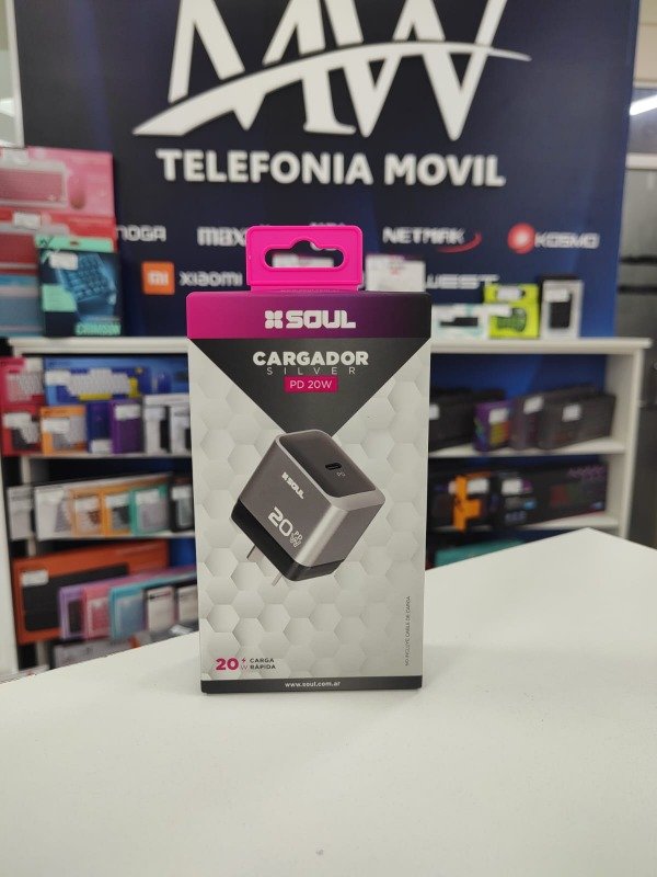 Producto - Cargador Viajero Silver PD 20W Sin Cable Soul CVJ-PD20WGR