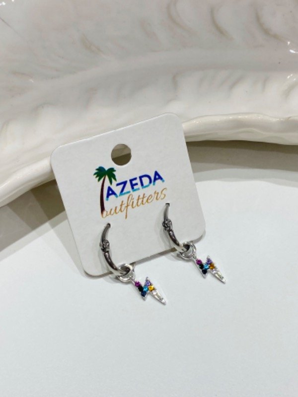 Producto - Aro argolla rayo con strass 40333