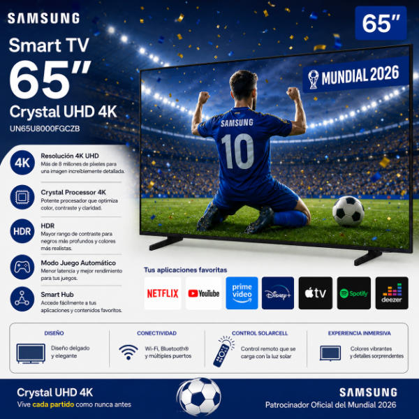 Producto - SMART TV SAMSUNG 65" CRYSTAL UHD 4K
