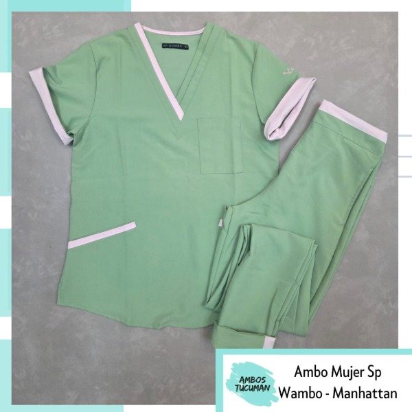 Producto - Ambo Verde Manzana detalle Rosa Spandex Manhattan