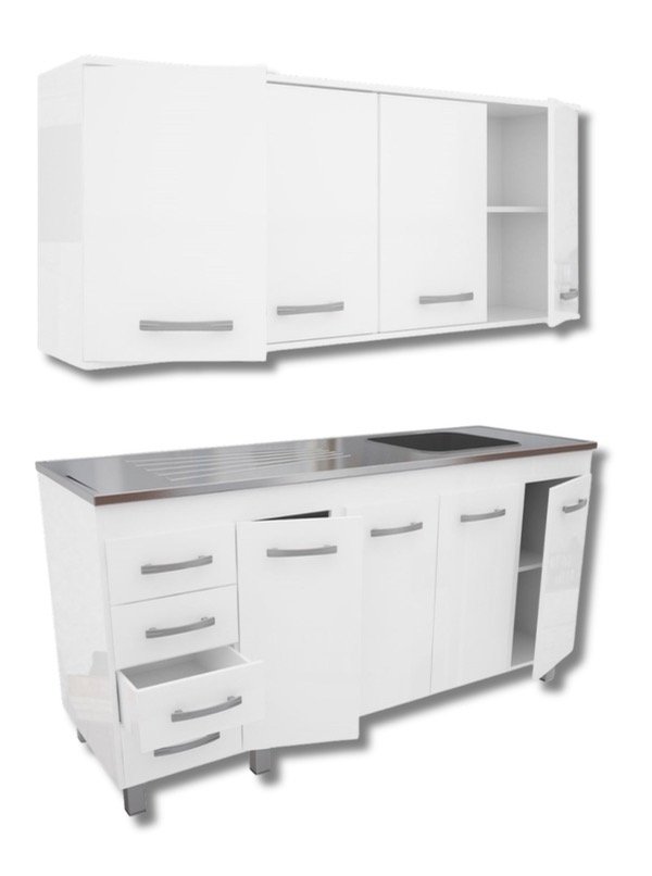 Producto - Amoblamiento de cocina de 1,60 blanco 610/615