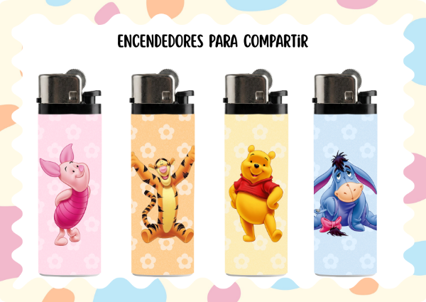 Producto - Set encendedores pooh y friends (x4)