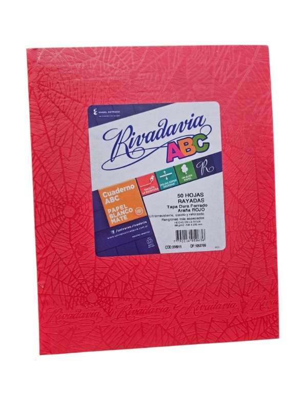 Producto - Cuaderno ABC Rivadavia Rayado Rojo
