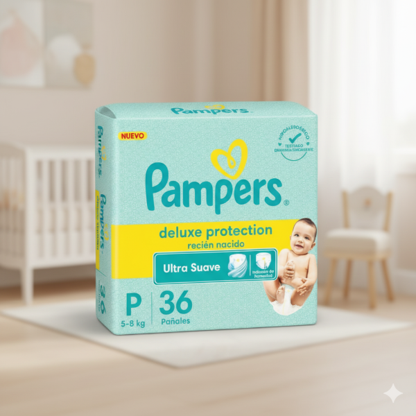 Producto - Pampers Deluxe Protection P x36 unidades (hasta 8 kg)