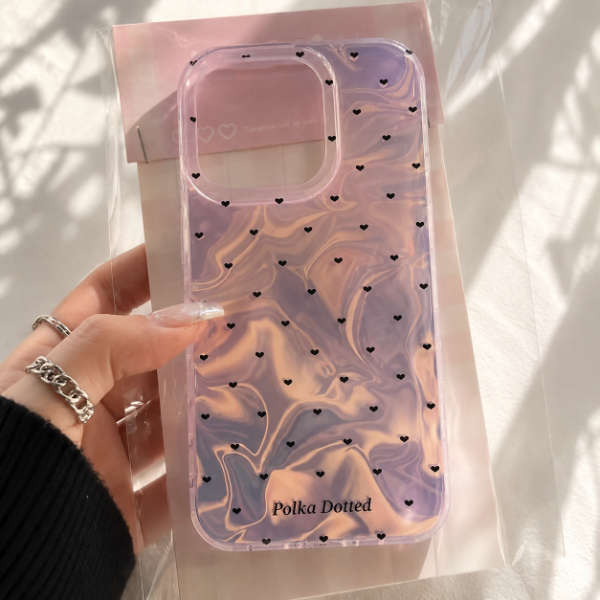 Producto - Case nacarada rosa claro corazones mini iPhone - 0