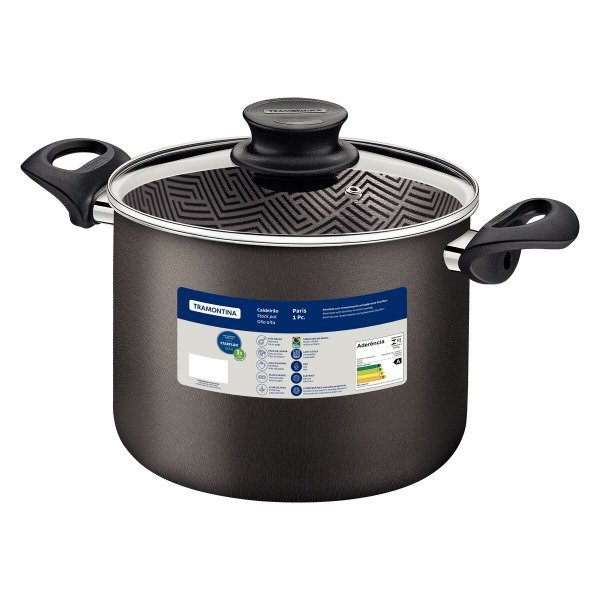Producto - Olla alta 28cm 11.8L tapa vidrio Tramontina Paris 28530/628