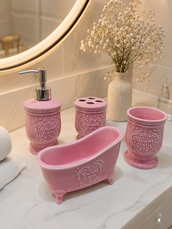 Producto - Set de baño cerámica estilo romántico y vintage