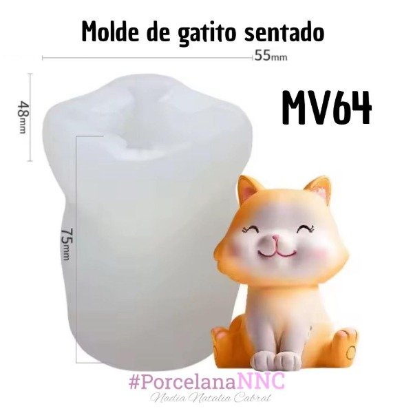 Producto - Molde de gatito sentado MV64