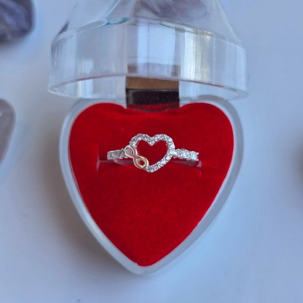 Producto - Anillo italiano corazón con infinito