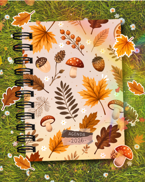Producto - Agenda a5 - 2026 Con fechas - Ilustrada - "Otoño Claro"