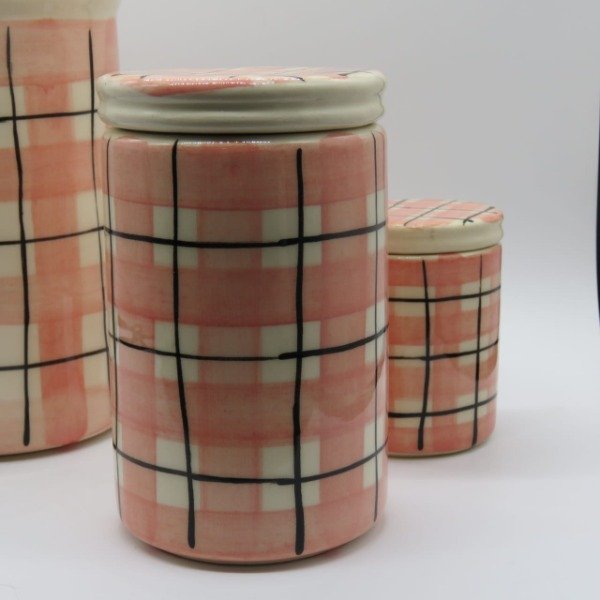 Producto - Frasco mediano cuadrille rosa