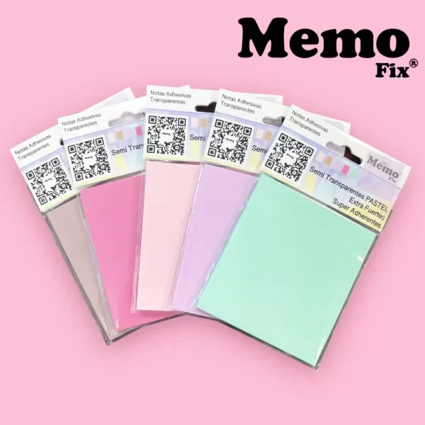 Producto - Notas adheisvas semi transparentes pastel 80x90
