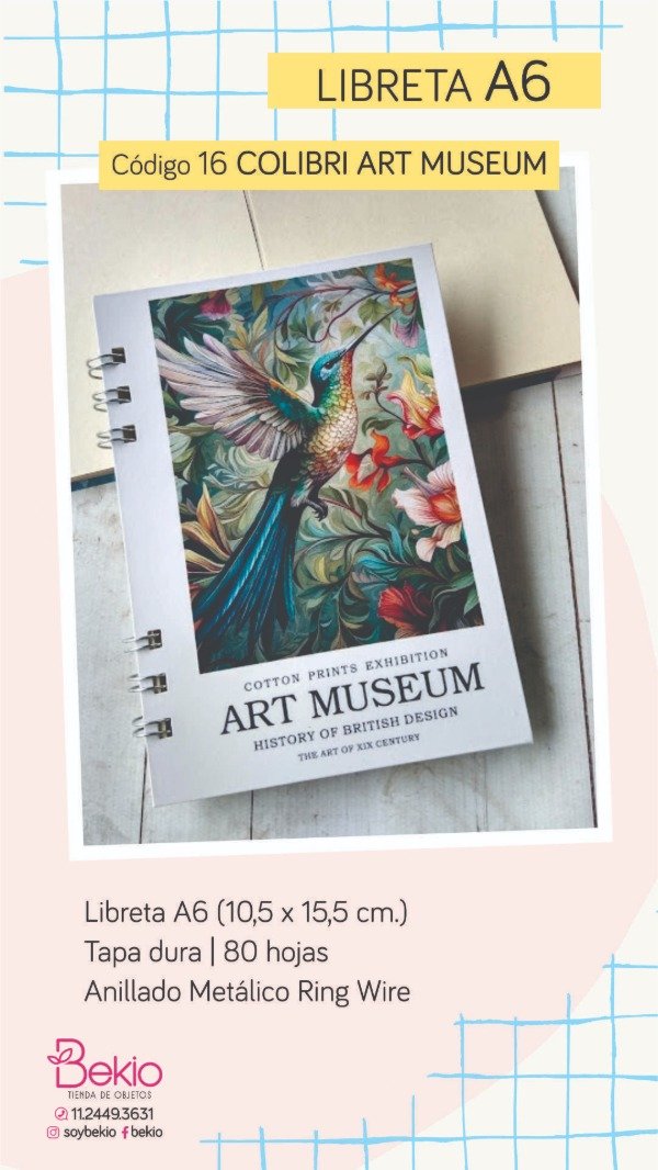 Producto - Libreta A6 - 16 Colibri