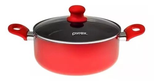 Producto - Cacerola Con Asas 24 Cm Fuego Pyrex Teflon Antiadherente Color Rojo