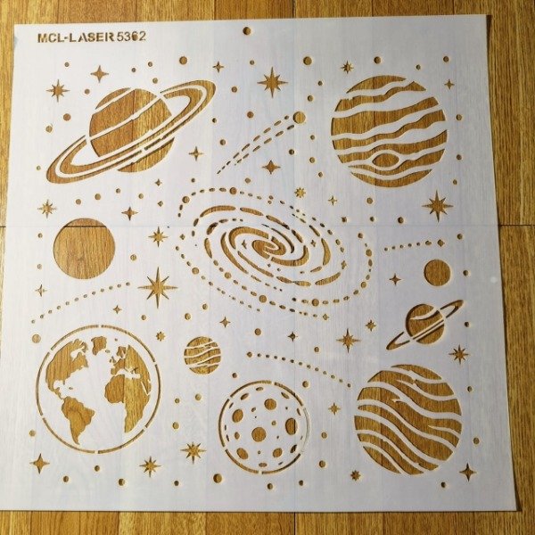 Producto - ST 5362 de 30x30 cm - Stencil universo planetas