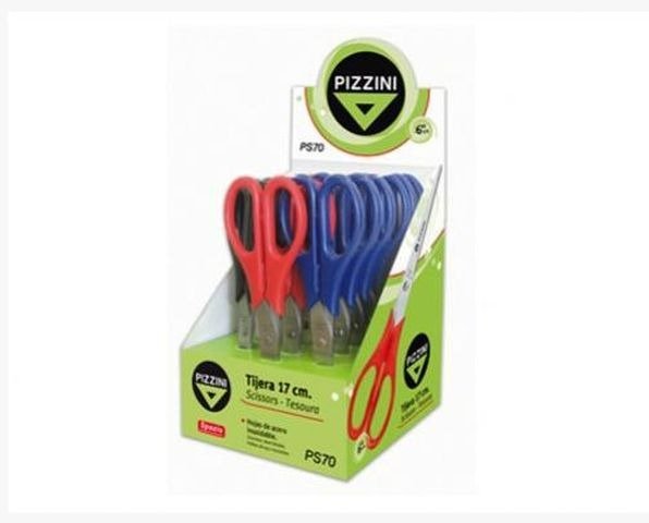 Producto - TIJERA ESCOLAR 17CM HOJAS DE ACERO X1 COLOR PIZZINI