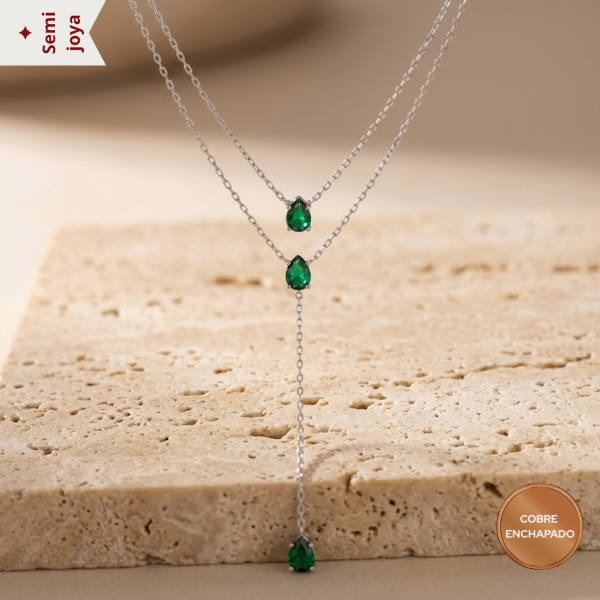 Producto - Corbatero Doble Esmeralda Silver - 0