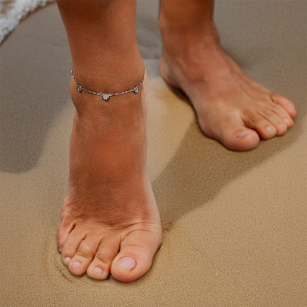 Producto - Tobillera Acero Corazones Clara