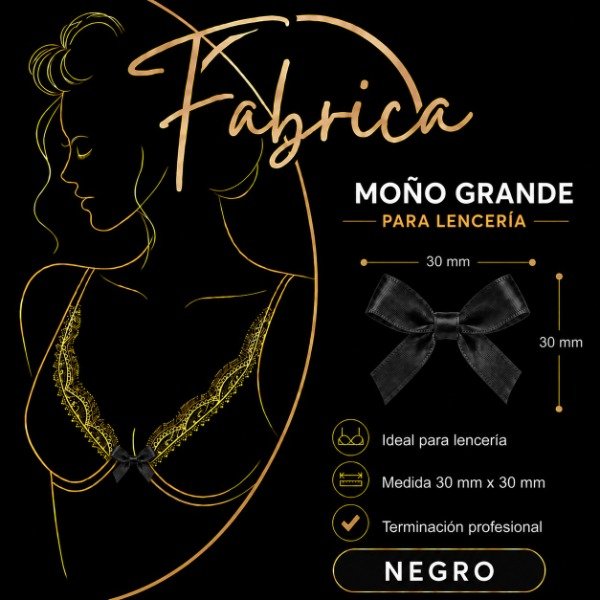 Producto - Moño Grande negro (1 unidad)