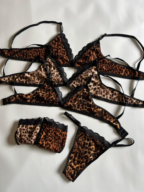 Producto - Conjunto Bralette Animal Print c/puntilla