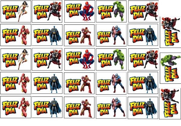 Producto - LAMINA SUPER HEROES FELIZ DIA