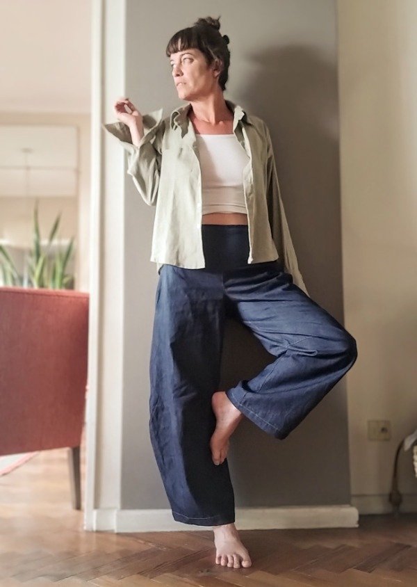 Producto - Camisa de lino verde cemento