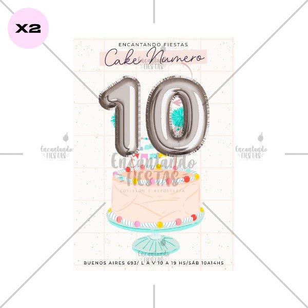 Producto - X2 Cake Topper Número Plateado 0-9 Para Torta
