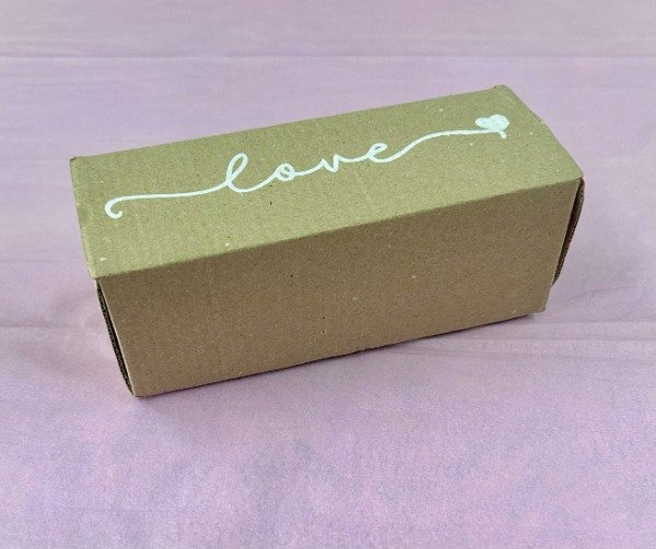 Producto - MINI BOX KRAFT LOVE -COD. 1318  medida 19x7x7
