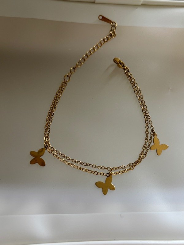 Producto - Pulsera doble, mariposas doradas