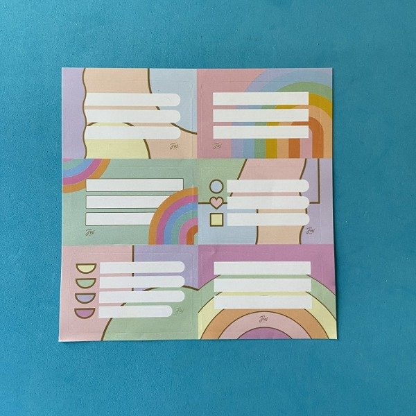 Producto - Etiquetas Autoadhesivas Escolares 12u (Pastel)