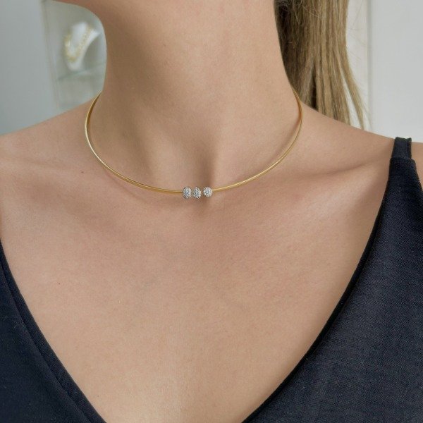 Producto - Conjunto gargantilla rígida 3 m. pavé