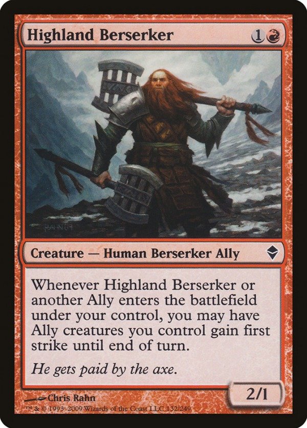 Producto - Highland Berserker  Zendikar