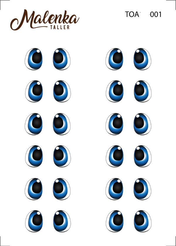 Producto - Ojos transfer TOA 001 azul
