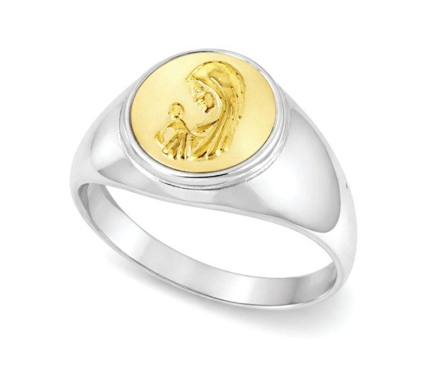 Producto - Anillo Sello Plata y Oro (Cod: A-105)