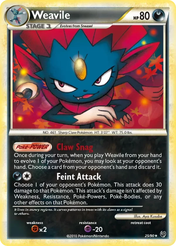Producto - Weavile 25/90 HeartGold and SoulSilver: Undaunted