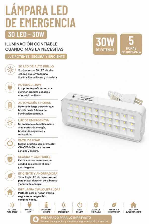 Producto - Luz de emergencia 30led