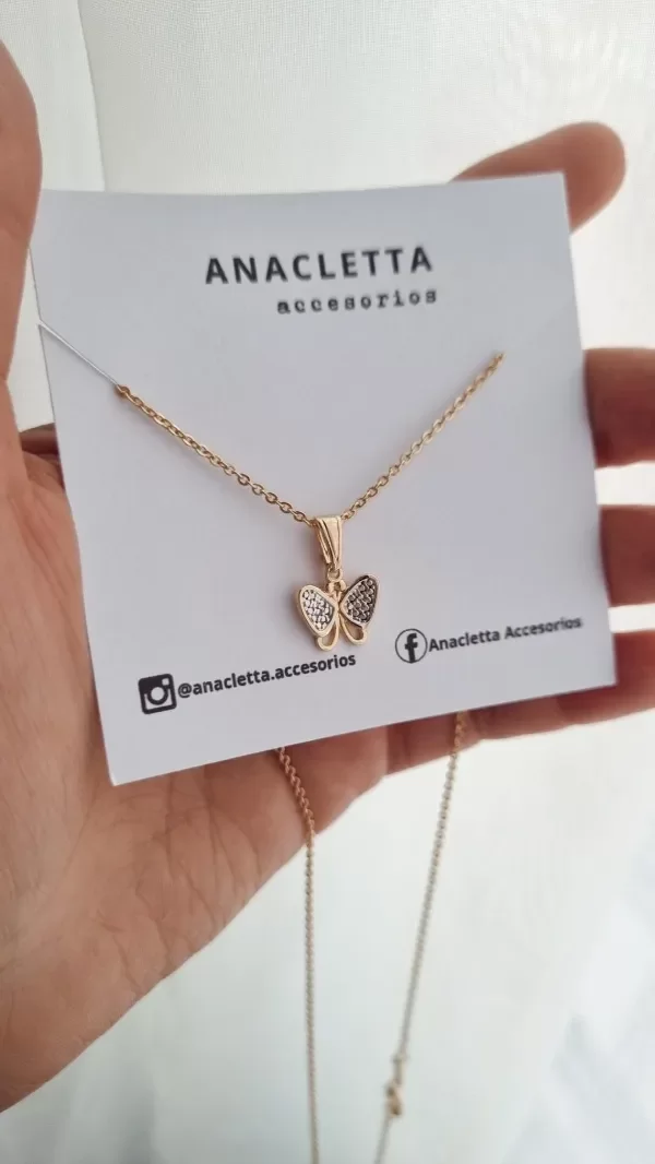 Producto - Gargantilla mariposa con cubic enchapada en oro
