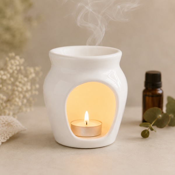 Producto - Hornito de Cerámica para Esencias Blanco Difusor Aromático