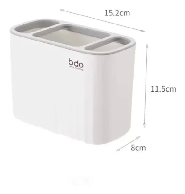 Producto - ORGANIZADOR PORTA CEPILLO CON 3 DIVISIONES DE PLASTICO 15X11CM - 2