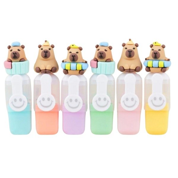 Producto - SET DE 6 MINI RESALTADORES CAPYBARA