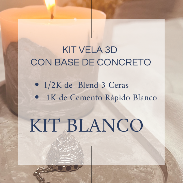 Producto - Kit para velas con base de concreto blanco