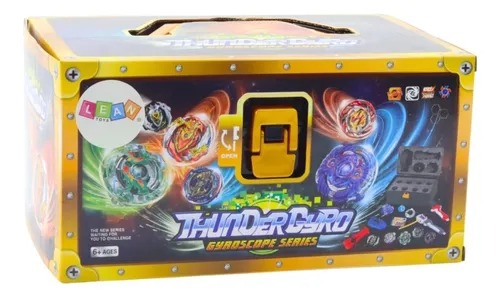 Producto - Set De Batalla Gira Trompo Lanzador Gyroscope Thunder Gyro Amarillo