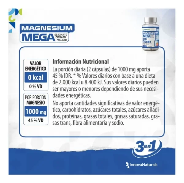 Producto - MEGAMAGNESIUM glicinato/citrato/malato - 60caps INNOVANATURALS - 2