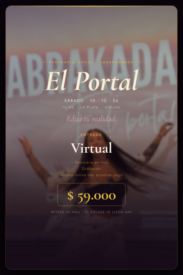 Producto - VIRTUAL - Seminario Abrakadabra el portal - 10 Octubre -